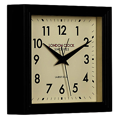 London Clock Company 1922 Square Station Mantel Clock Black